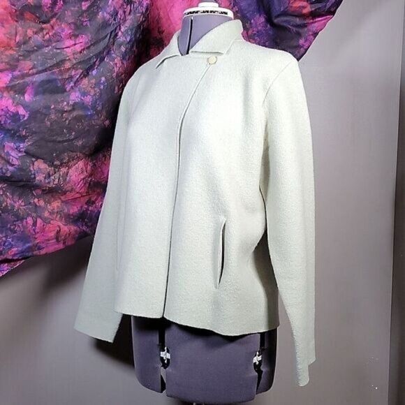 Eileen Fisher Asymmetrical Wool Jacket Sz XS - Picture 4 of 11